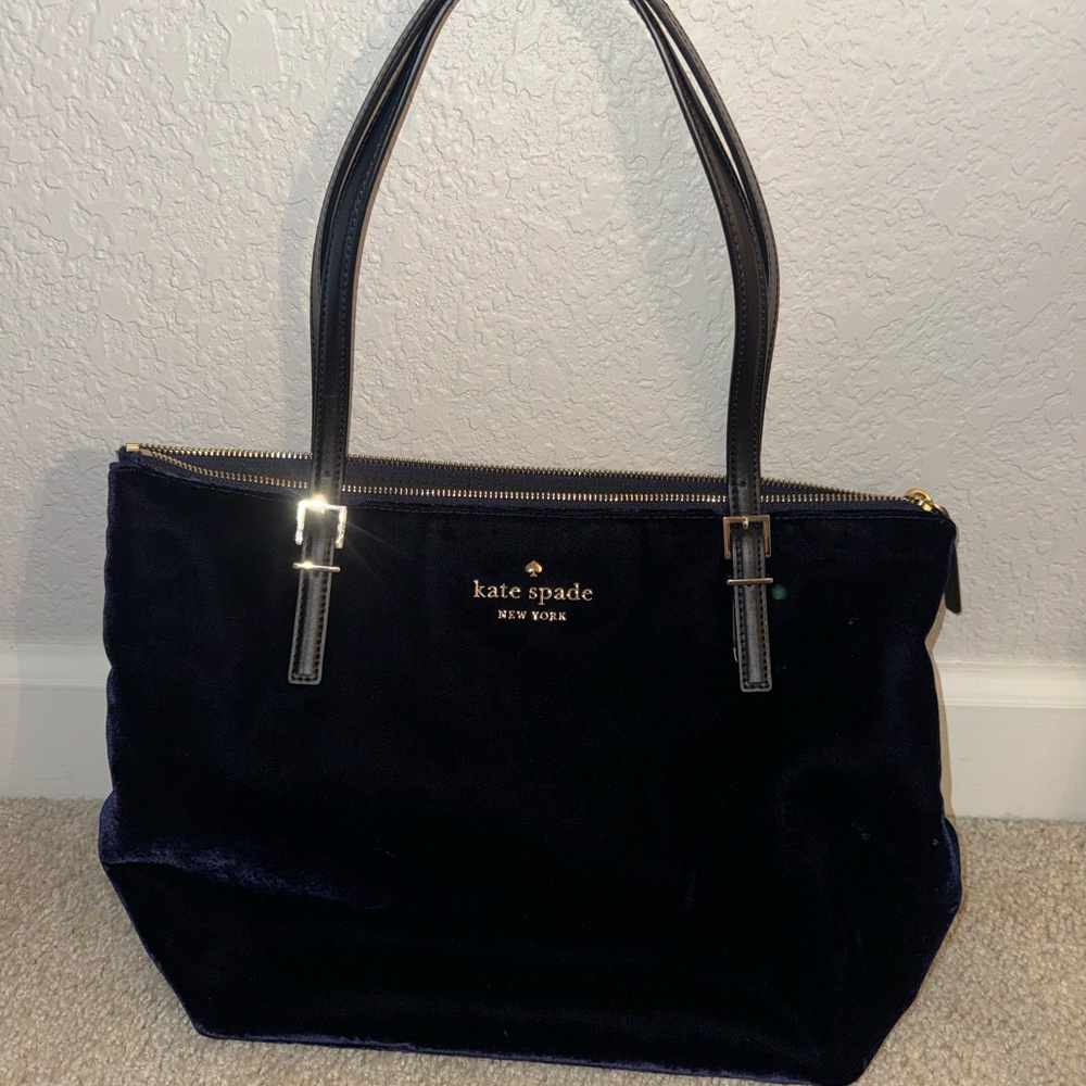 Kate Spade Navy Velvet Tote Bag